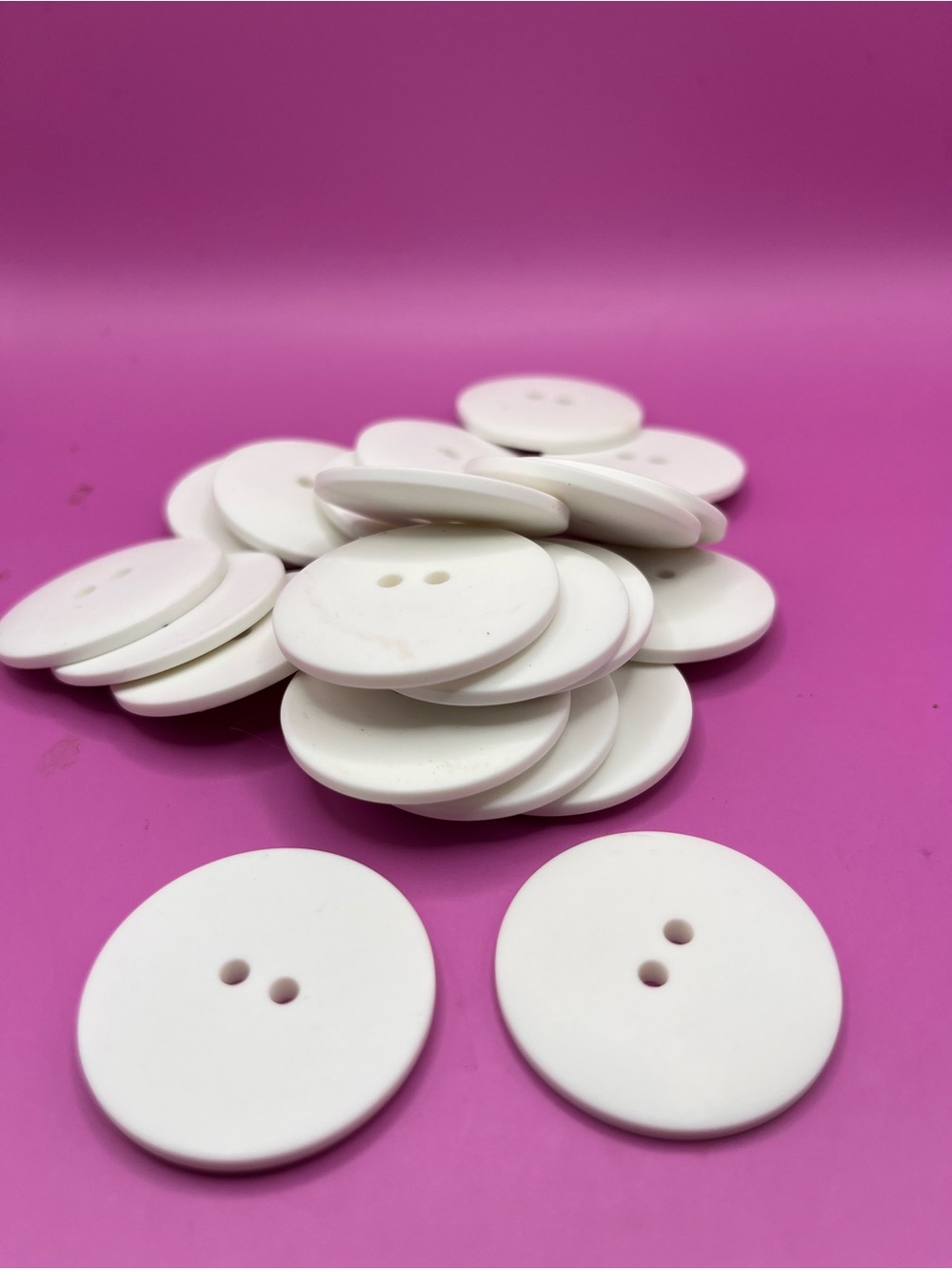 Vintage White Two-Hole Buttons for Crafts and Sewing Bulk